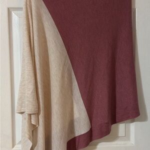 Lululemon Elegant Two-Tone Poncho in Cherry and Cream